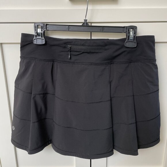 Lululemon Pace Rival Mid-Rise Running Tennis Pickleball Skirt Black Sz 8 - Picture 5 of 10